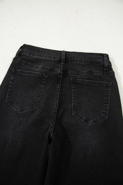 Black Straight Leg Loose High Waist Jeans