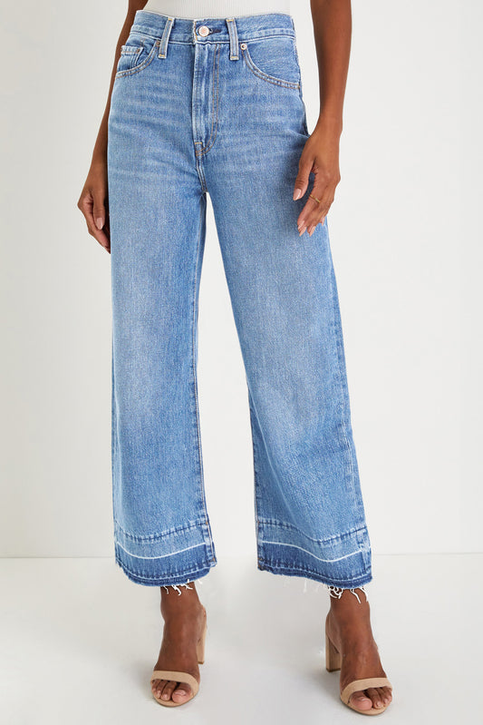 Dusk Blue Straight Leg High Waist Jeans