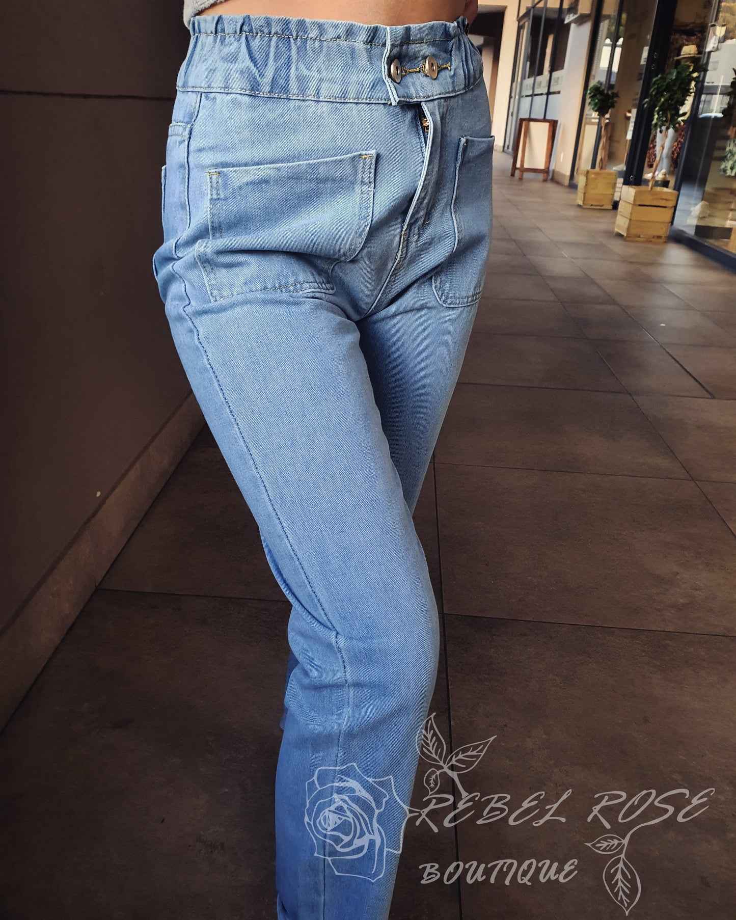 Light blue mom jeans