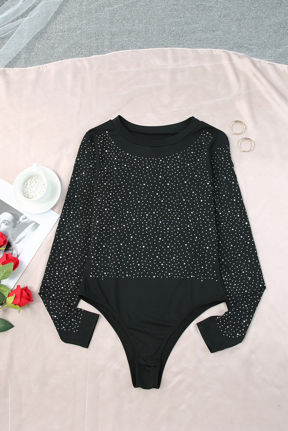 Rhinestone Long Sleeve Bodysuit