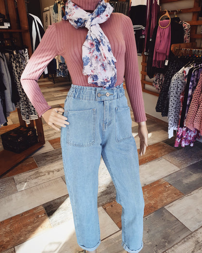 Light blue mom jeans