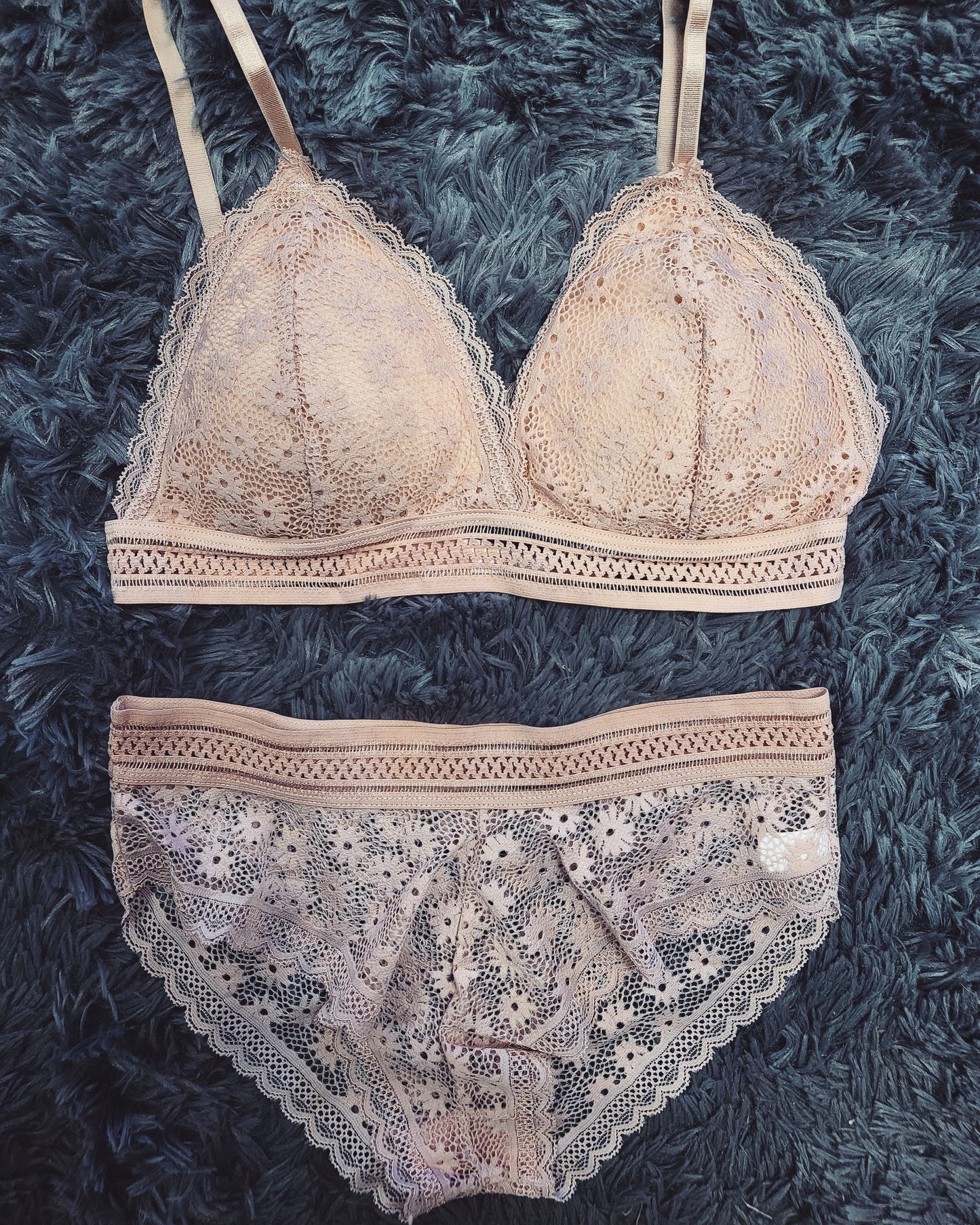 Nude pink lace lingerie