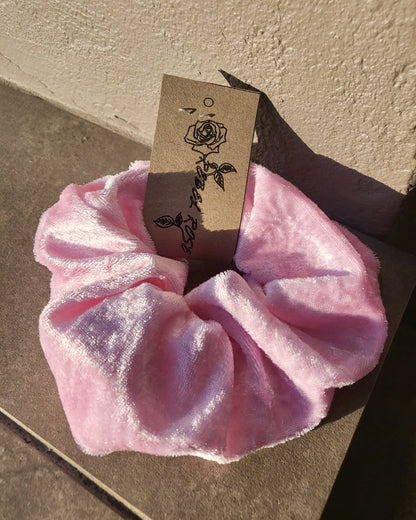 Light pink velvet scrunchie