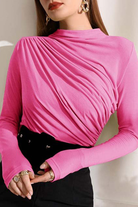 Rose ruch long sleeve top