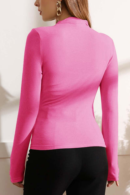Rose ruch long sleeve top
